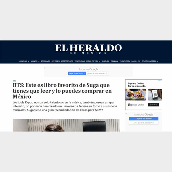 BTS: Este es libro favorito de Suga que tienes que leer y lo puedes comprar en México