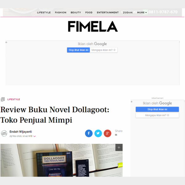 Review Buku Novel Dollagoot: Toko Penjual Mimpi