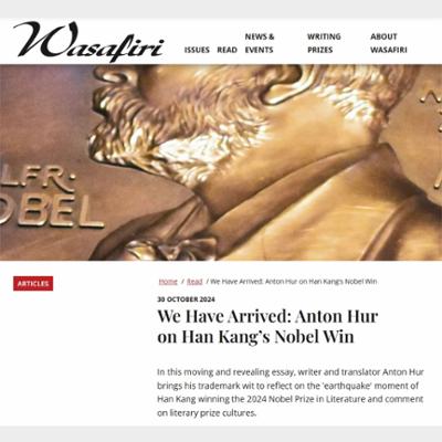 We Have Arrived: Anton Hur on Han Kang’s Nobel Win