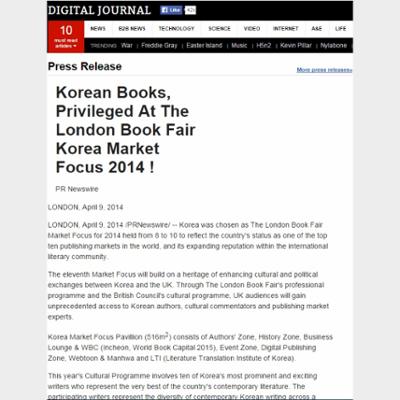 Korean Books, Privileged at the London Book Fair Korean Market Focus 2014