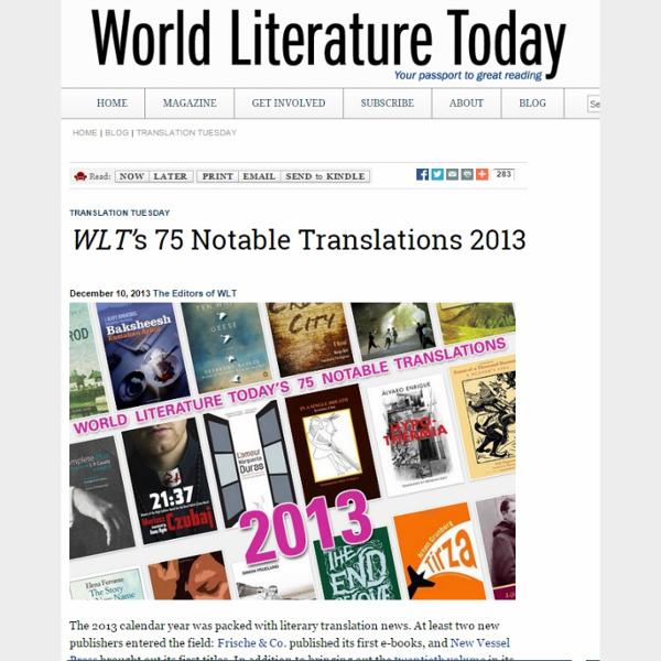 WLT’s 75 Notable Translations 2013