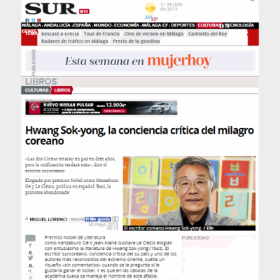 Hwang Sok-yong, la conciencia crítica del milagro coreano