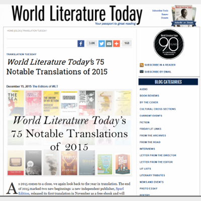 World Literature Today’s 75 Notable Translations of 2015