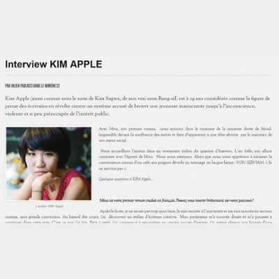 Interview KIM APPLE