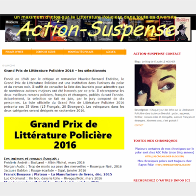 Grand Prix de Littérature Policière 2016 – les sélectionnés