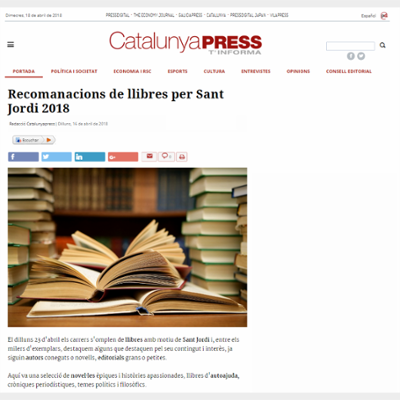 Recomanacions de llibres per Sant Jordi 2018