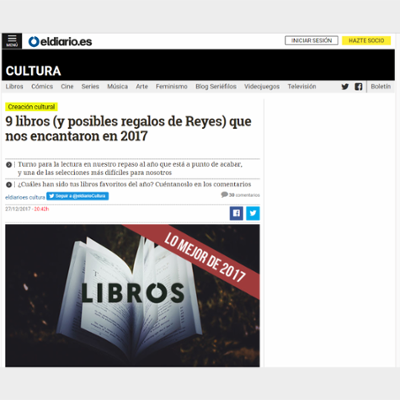 9 libros (y posibles regalos de Reyes) que nos encantaron en 2017