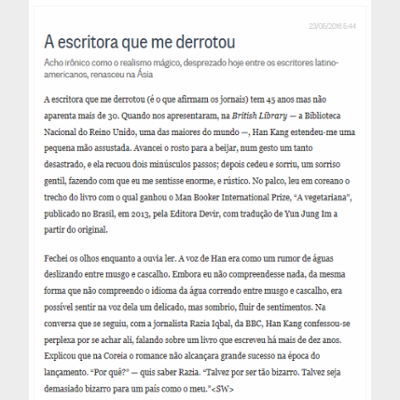 A escritora que me derrotou