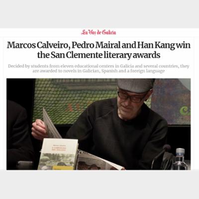 Marcos Calveiro, Pedro Mairal and Han Kang win the San Clemente literary awards