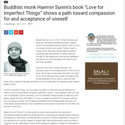 Buddhist monk Haemin Sunim’s book “Love for Imperfect Things” shows a path toward compassion for and acceptance of oneself