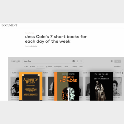 Jess Cole’s 7 short books for each day of the week