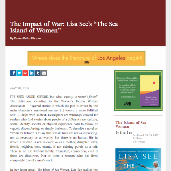 The Impact of War: Lisa See’s “The Sea Island of Women”