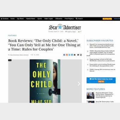 Book Reviews: ‘The Only Child: a Novel,’ ‘You Can Only Yell at Me for One Thing at a Time: Rules for Couples’